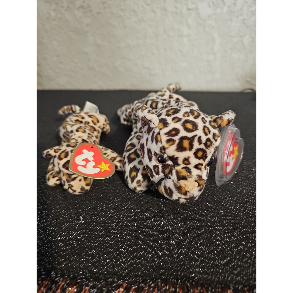 Ty Beanie Baby Freckles the Leopard set